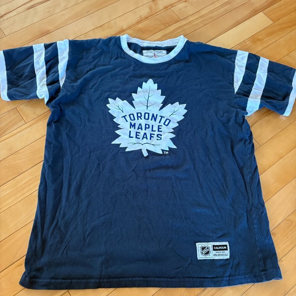 Toronto Maple Leafs Blue Hockey NHL Calhoun Sportswear Made in Canada Large